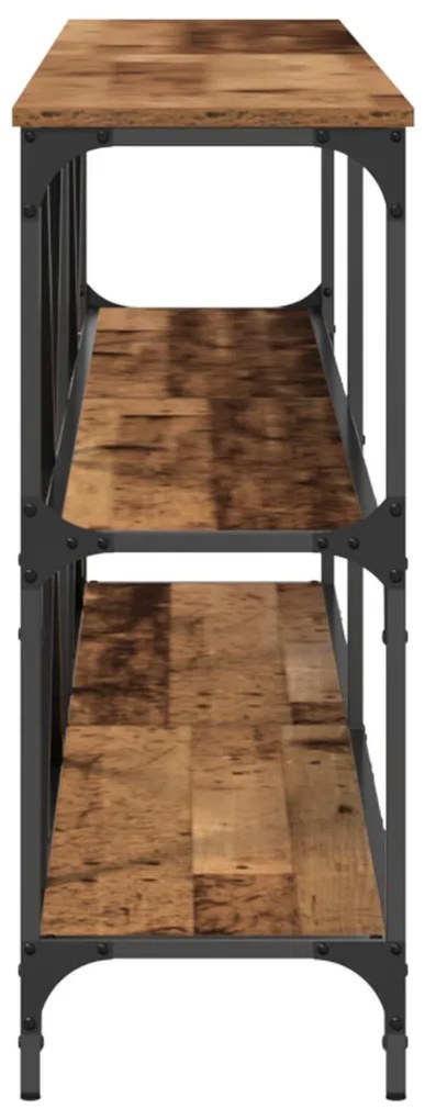 Konzolasztal Régi Fa 200x30x75 cm Műanyag Fa és Acél