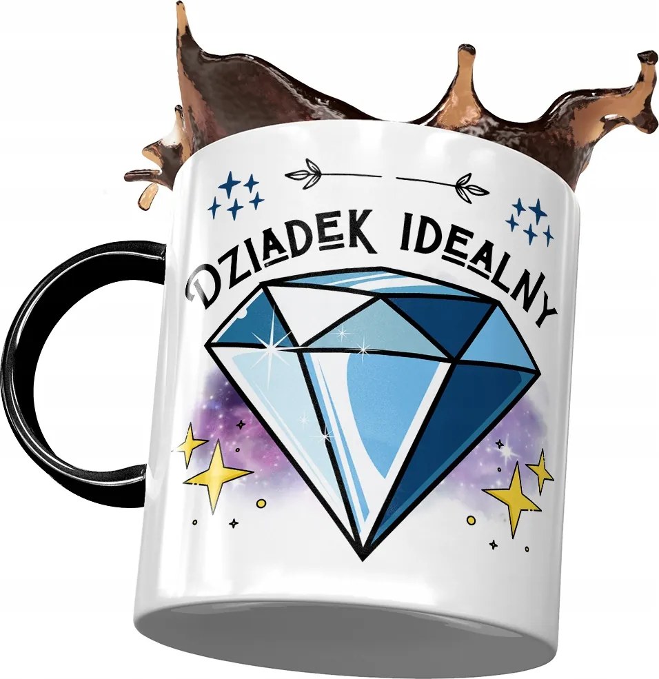 Fekete bögre nagypapának Nagypapa napja Ajándék Nyomtatott fényképpel