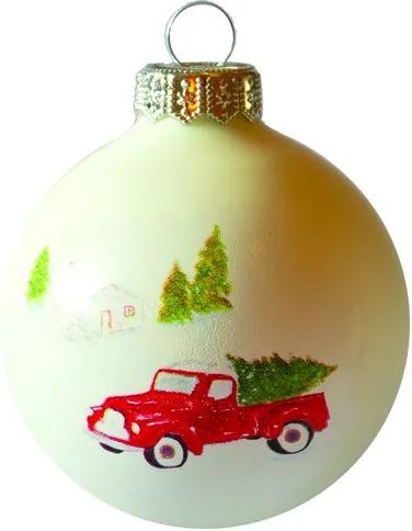 Autó porcelán fehér 8cm - Karácsonyfadísz