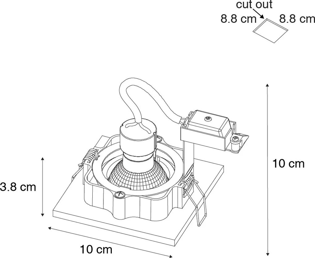 Okos süllyesztett spotlámpa sötét bronz színben, forgatható és dönthető, Wifi GU10 50mm-es - Qure