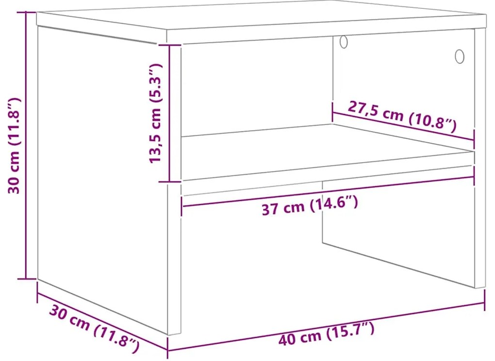 Éjjeliszekrény Régi fa 40 x 40 x 30 cm Faanyag