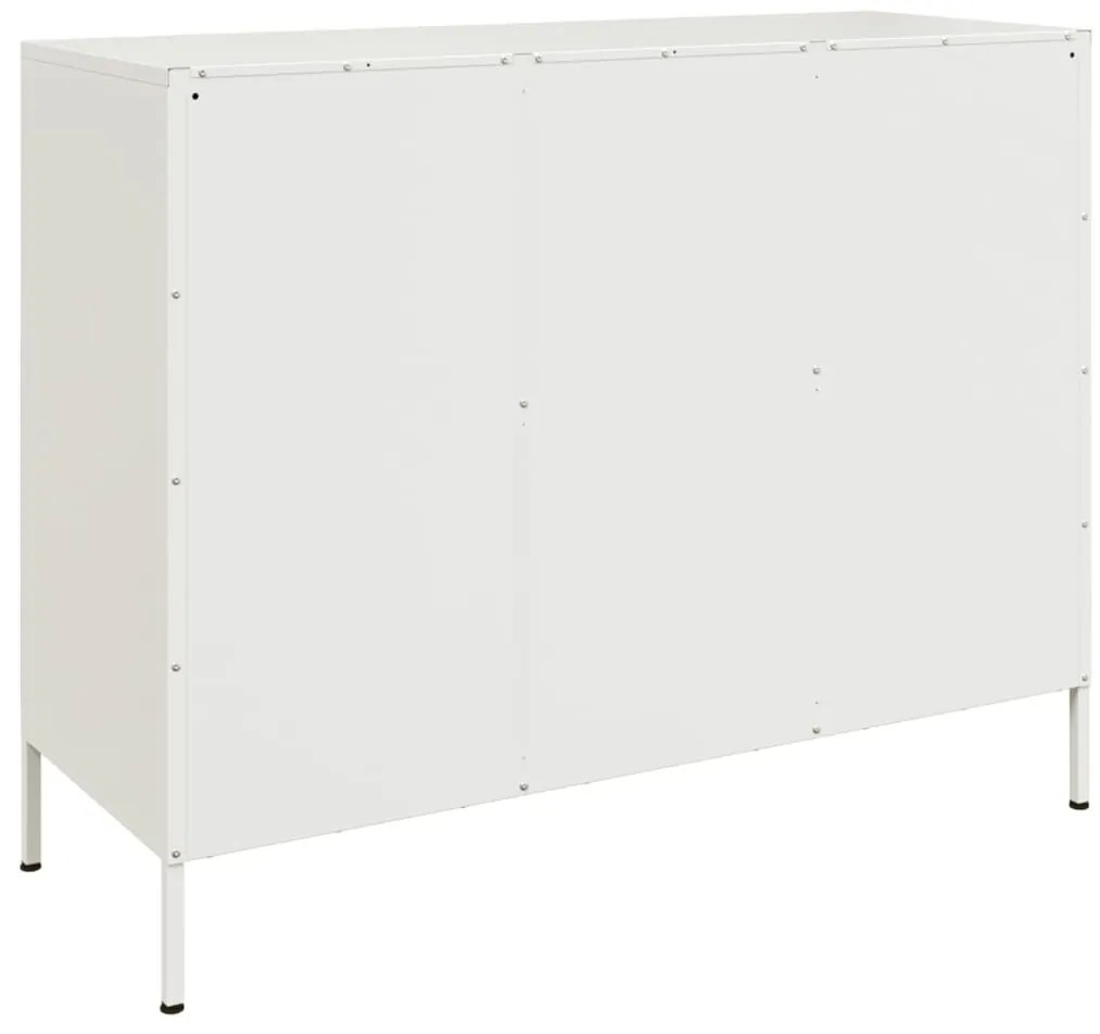 fehér acél tálalószekrény 100,5 x 39 x 79 cm