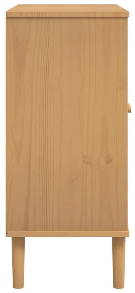 SENJA barna rattanhatású tálalószekrény 80 x 35 x 80 cm