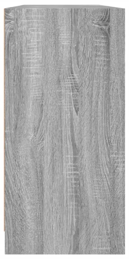 szürke sonoma szerelt fa könyvespolc ajtókkal 204x37x75 cm