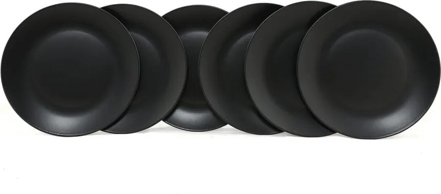 Matt fekete kerámia tányér készlet 6 db-os ø 25 cm – Hermia