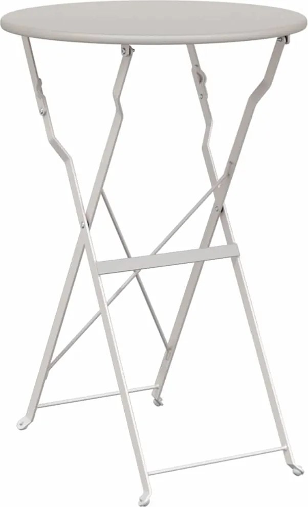 vidaXL Bisztróasztal Bézs Ø 50 x 71 cm Porfestett acél