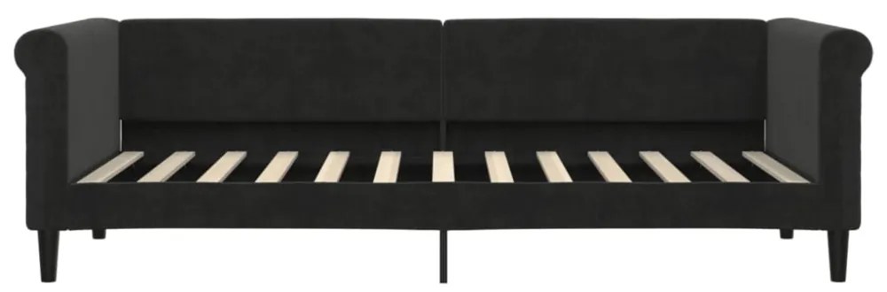 fekete bársony kanapéágy 80 x 200 cm