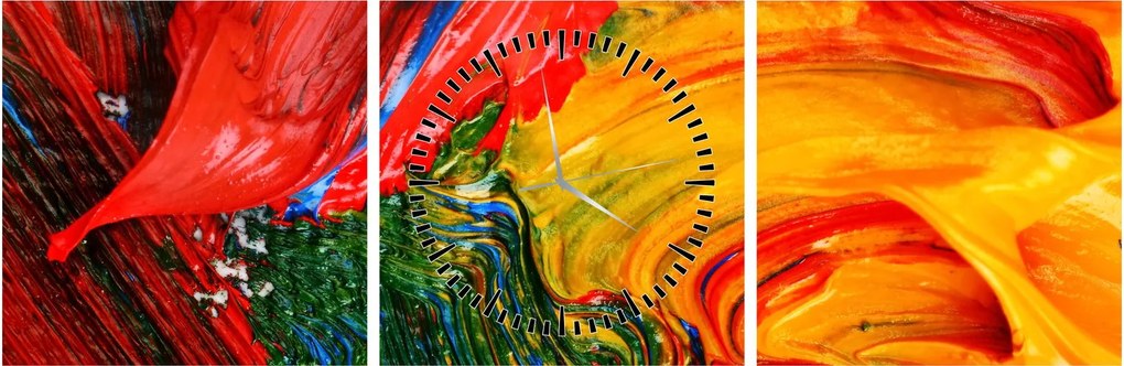 Kép - Kékítő absztrakció ecsettel (órával) (90x30 cm)