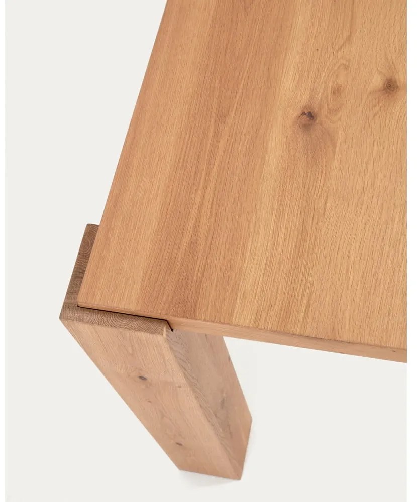 Étkezőasztal tölgyfa dekorral 100x200 cm Deyanira – Kave Home