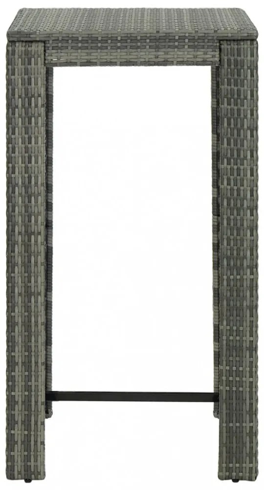 3 részes szürke polyrattan kerti bárszett kartámasszal