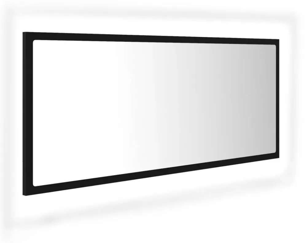 fekete akril LED-es fürdőszobai tükör 100x8,5x37 cm