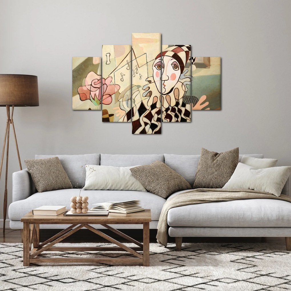 Kép - kubizmus -harlequin and rose (150x105 cm)