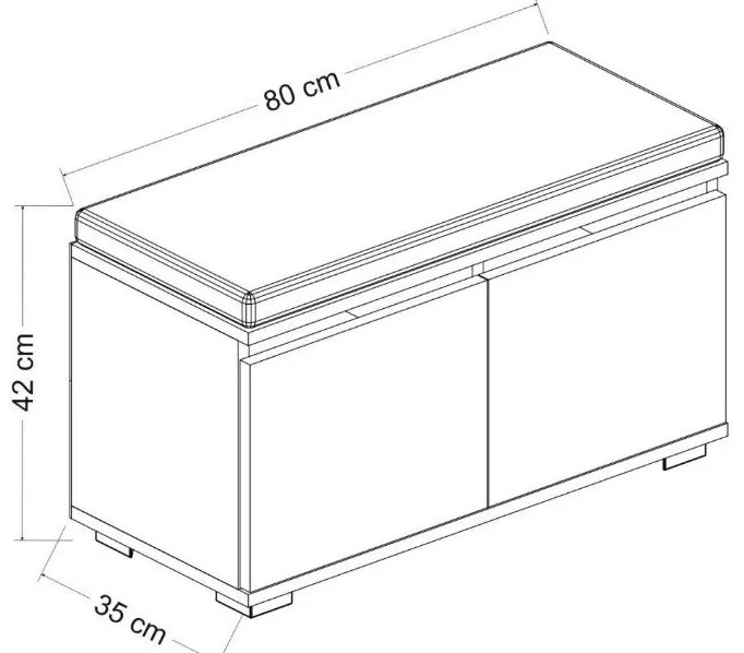 Cipőtároló Drago - Walnut, Black