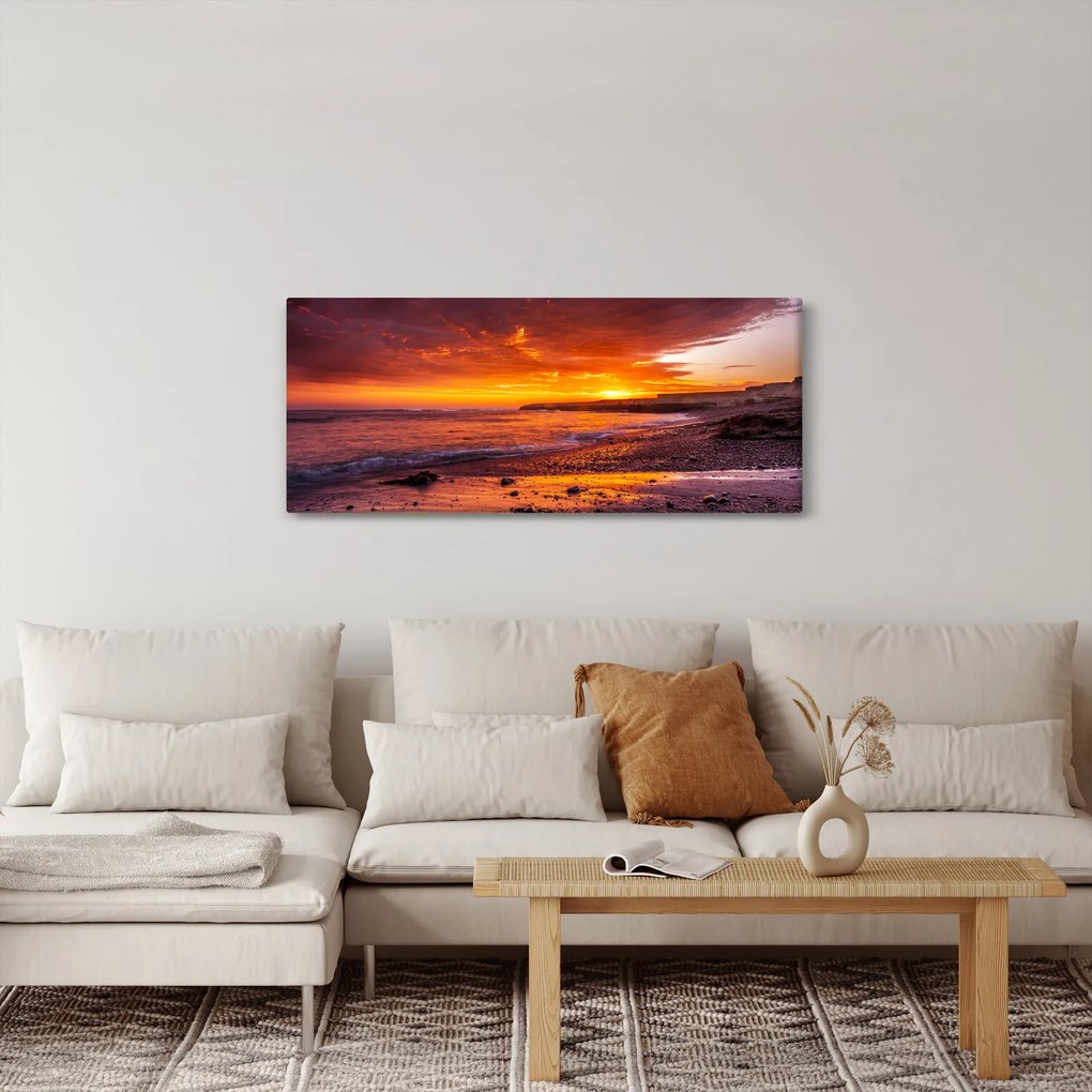 Naplemente a tengernél képe (120x50 cm)