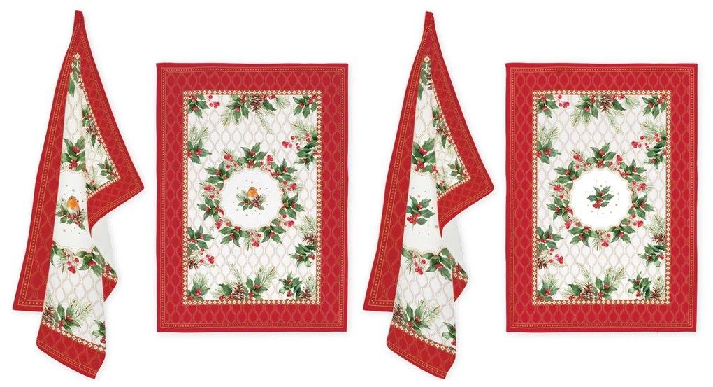 Karácsonyi Konyharuha szett 2 db-os pamut Christmas Berries
