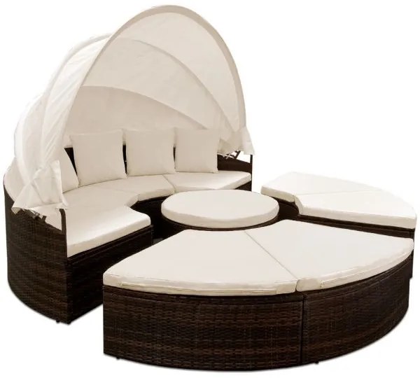 Casaria® Rattan kerti ágy LAZY BIG - barna 230 cm