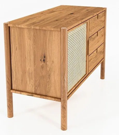 Alacsony tölgyfa komód 97x69 cm Pola - The Beds