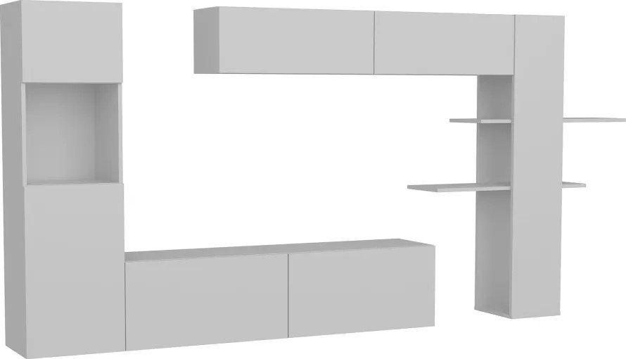 TV-állvány, fehér, 215 cm