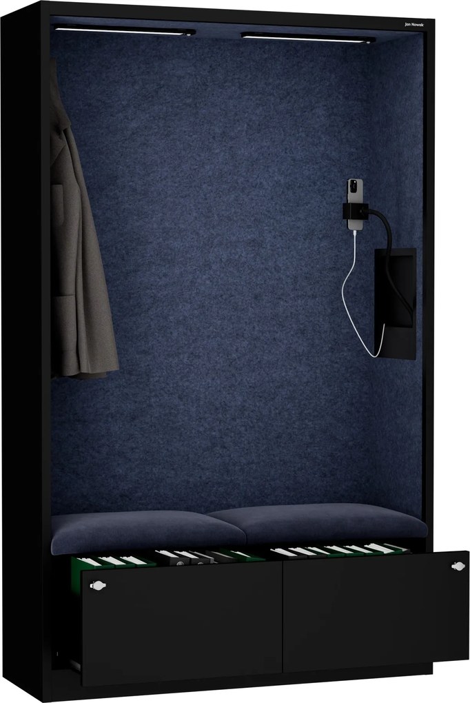 Sally 1150mm korpus Czarny - siedzisko Granatowy