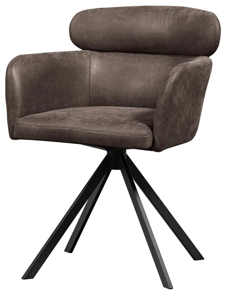 Sötétbarna kárpitozott karfás étkezőfotel Fenne – WOOOD