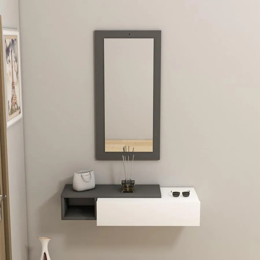 Fali polc Vien - Anthracite, White