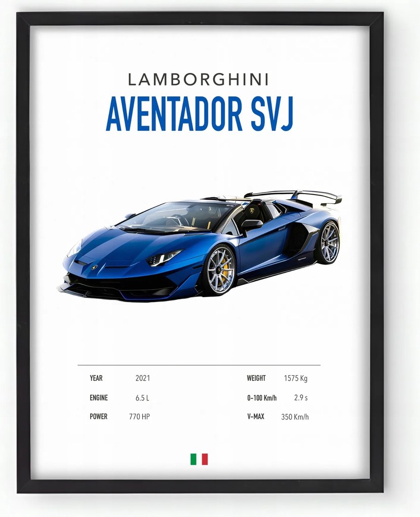 Lamborghini Aventador Svj keretes poszter 20x30 cm Ajándék ötlet