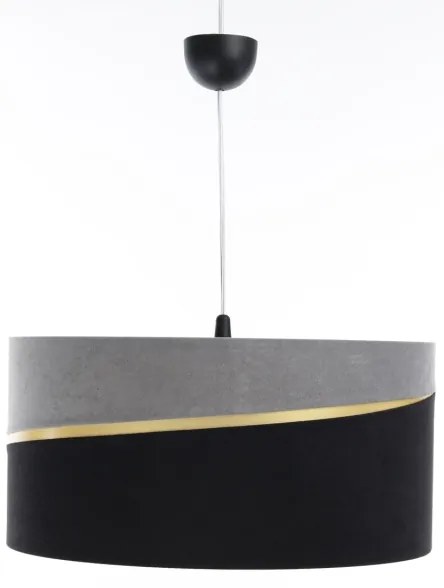 Csillár zsinóron SWING 1xE27/60W/230V fekete/szürke/arany