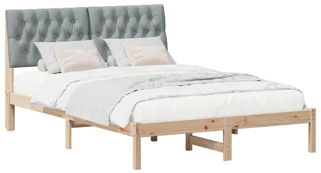 Ágykeret Kárpitozott Fejtámlával fejtámlával Barna 160 x 200 cm