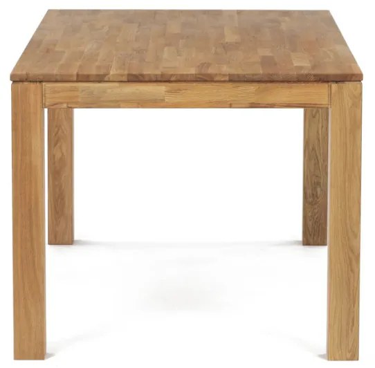 Étkezőasztal 160x90x75, tömör fehér tölgy, olajos felületkezelés, 8x8 cm-es lábak