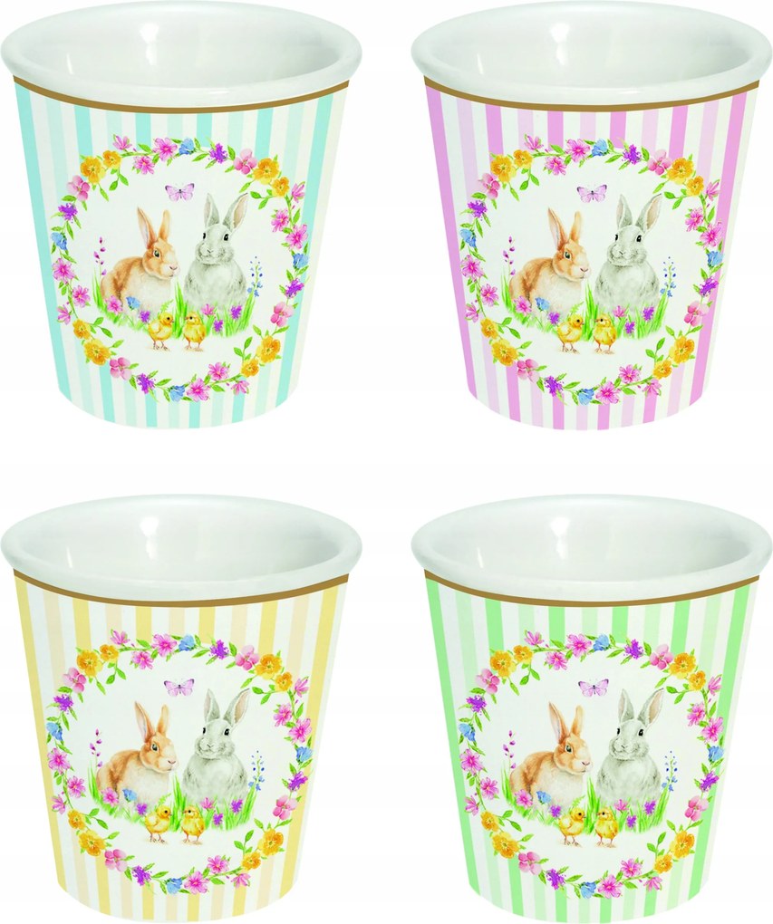 4 db-os porcelán bögre szett 100 ml kávés húsvéti dekoráció ajándék