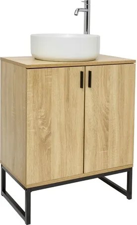 Ceramia Easy fürdőszobaszekrény mosdóval 60x73x36 cm világos tölgy fényes EASYUMDB2