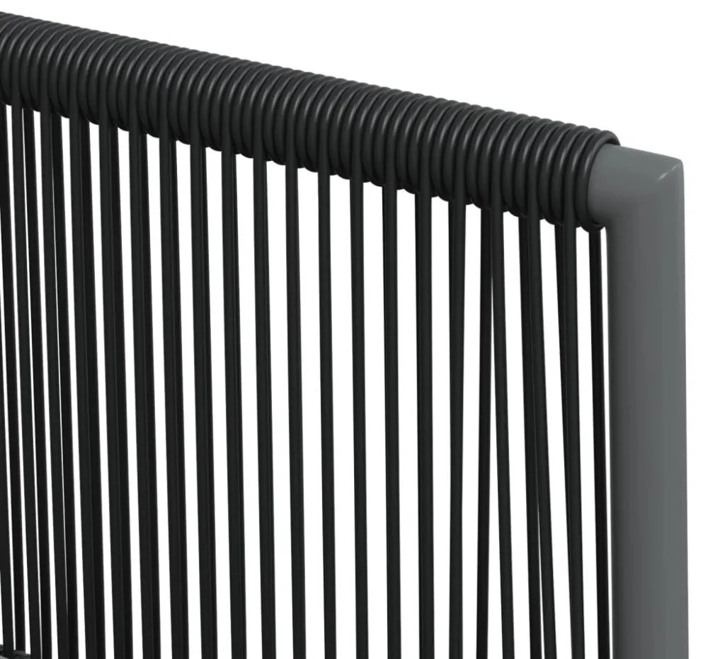 4 db fekete polyrattan kerti szék párnával 54x60,5x83,5 cm