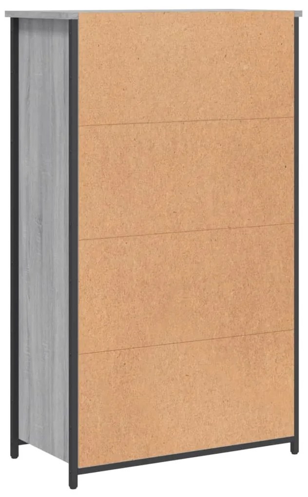 szürke sonoma szerelt fa magasszekrény 62 x 32 x 103,5 cm