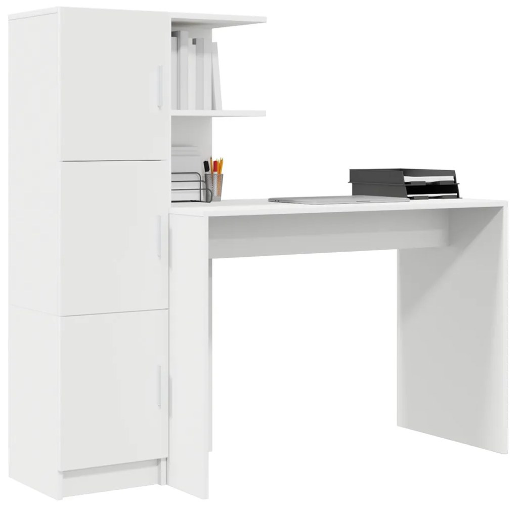 Tárolóval rendelkező íróasztal 2 pcs Fehér 102 x 50 x 124 cm