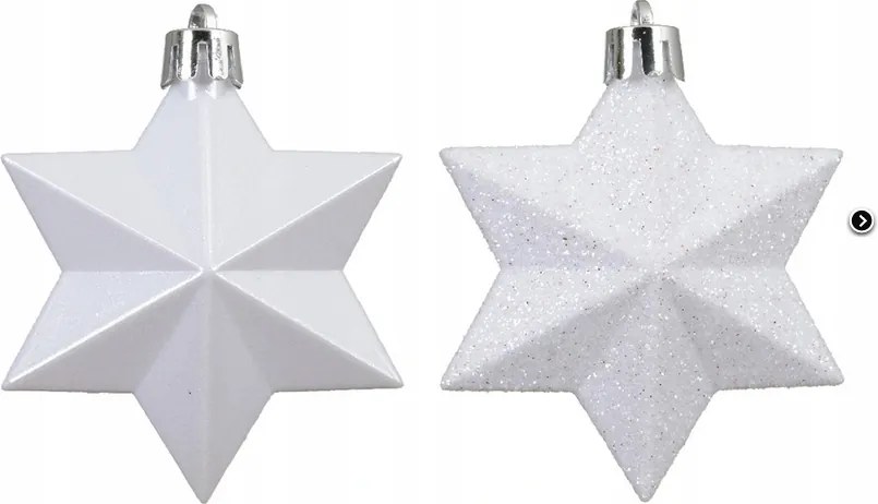 12 db-os karácsonyfadísz szett – fehér csillag, 12,3 cm (12 db)