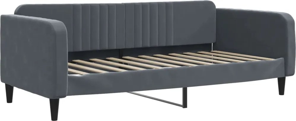 vidaXL sötétszürke bársony kanapéágy keret 100 x 200 cm