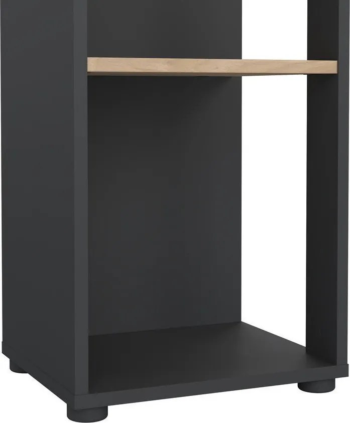 Polcos tároló könyvespolc 36x36x180cm fekete KH09-1