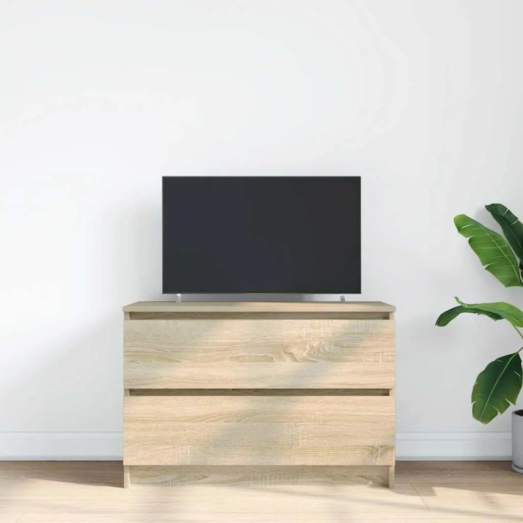 sonoma tölgy színű szerelt fa TV-szekrény 80x35x54 cm
