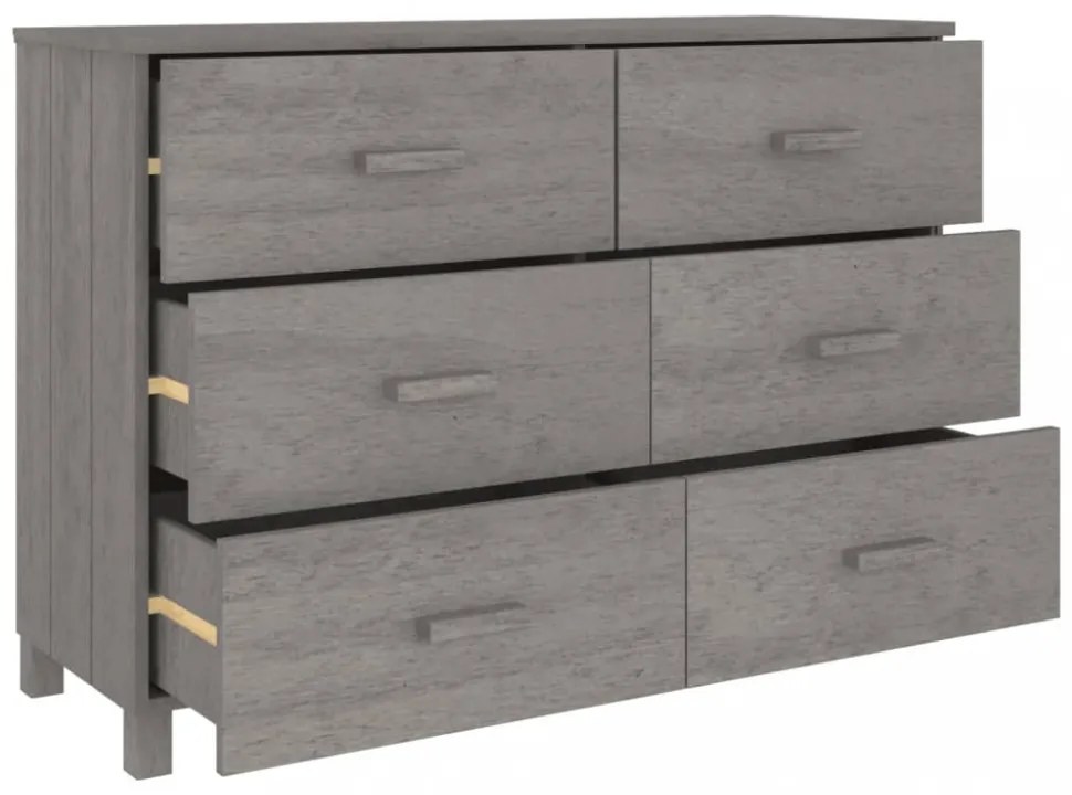 HAMAR világosszürke tömör fenyőfa tálalószekrény 113x40x80 cm