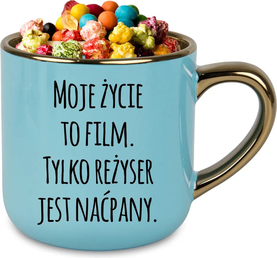 Bögre Elegant XXL Kék 400ml Kerámia Vicces Ajándék Az Élet Egy Film