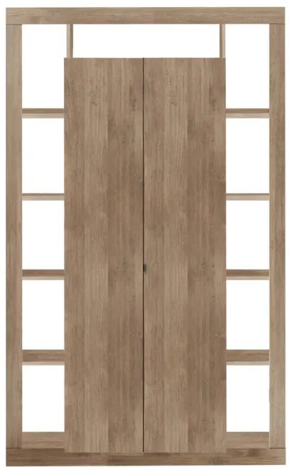 RIMINI könyves- és tárolószekrény, kétajtós – Mercure tölgy