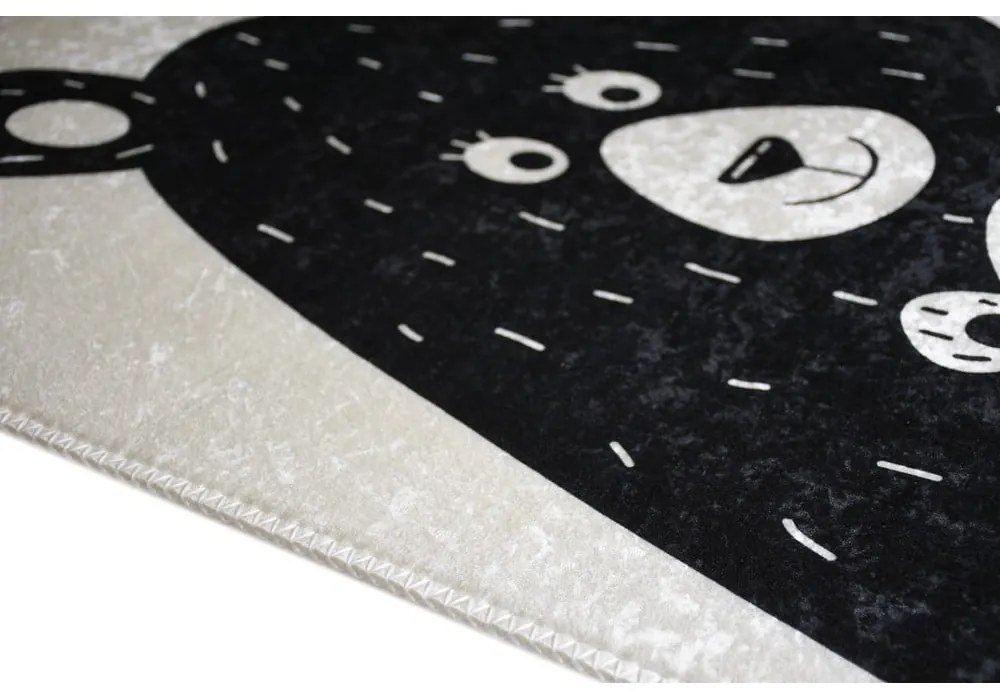 Fekete-fehér mosható gyerek szőnyeg 120x180 cm Bear Family – Vitaus