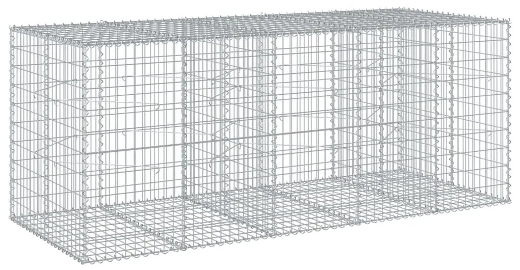 horganyzott vas gabion kosár fedéllel 250 x 100 x 100 cm