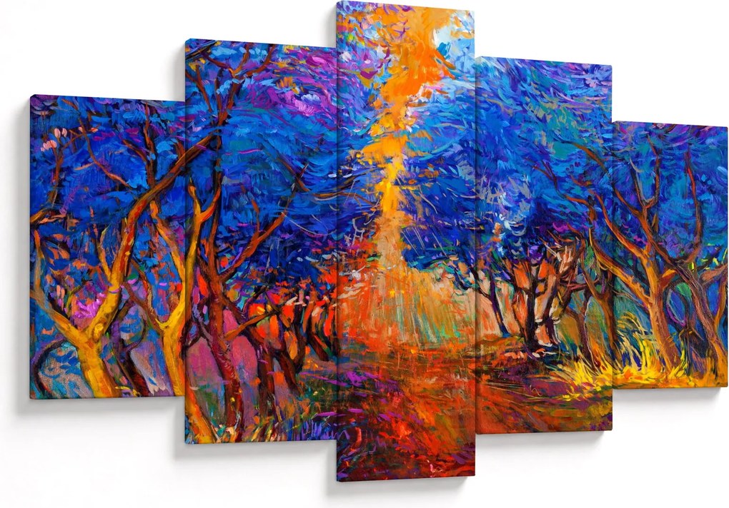 Kép - őszi fa koronák, modern impresszionizmus (150x105 cm)