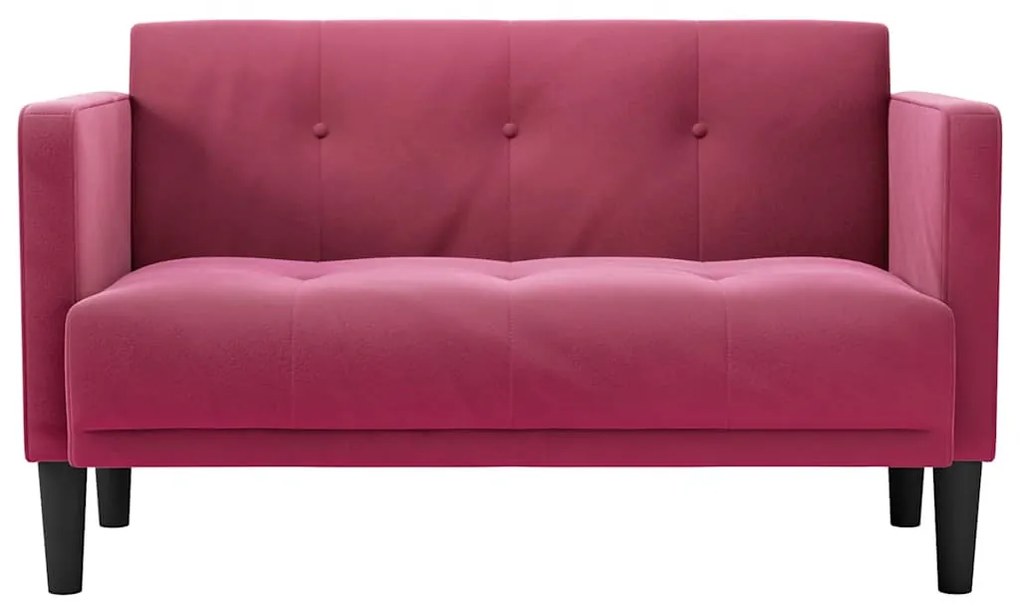 bordó bársony loveseat kanapé 111 cm