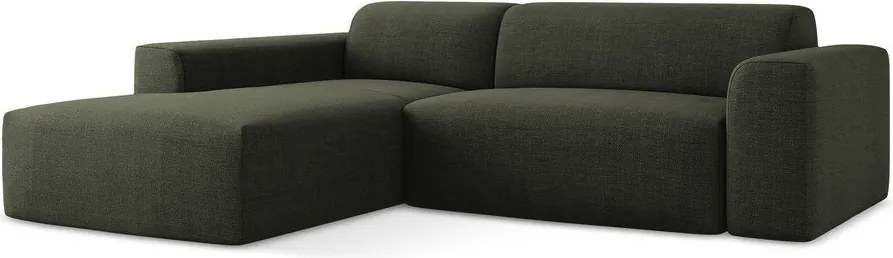 Zöld sarokkanapé (bal oldali-heverő résszel) Keli – Makamii