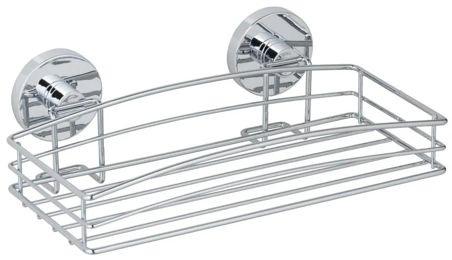 WENKO 20883100 - VACUUM-LOC kerek acélpolc, 26x15,3 cm, fényes króm 20883100