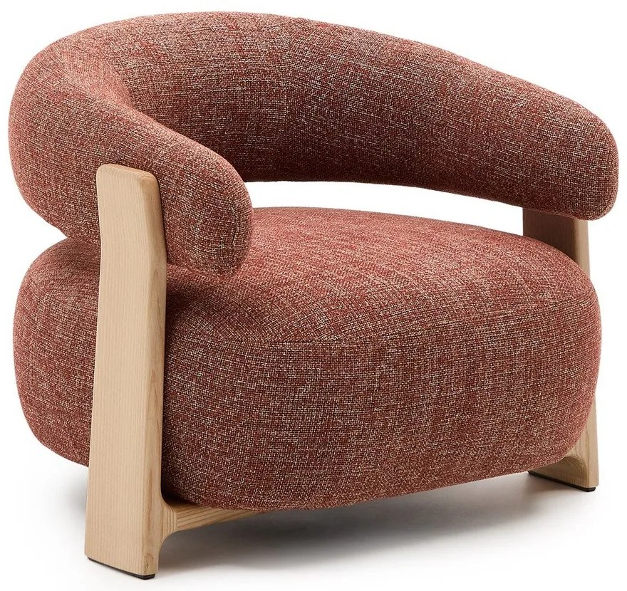 Terrakotta színű zsenília fotel Granite – Kave Home