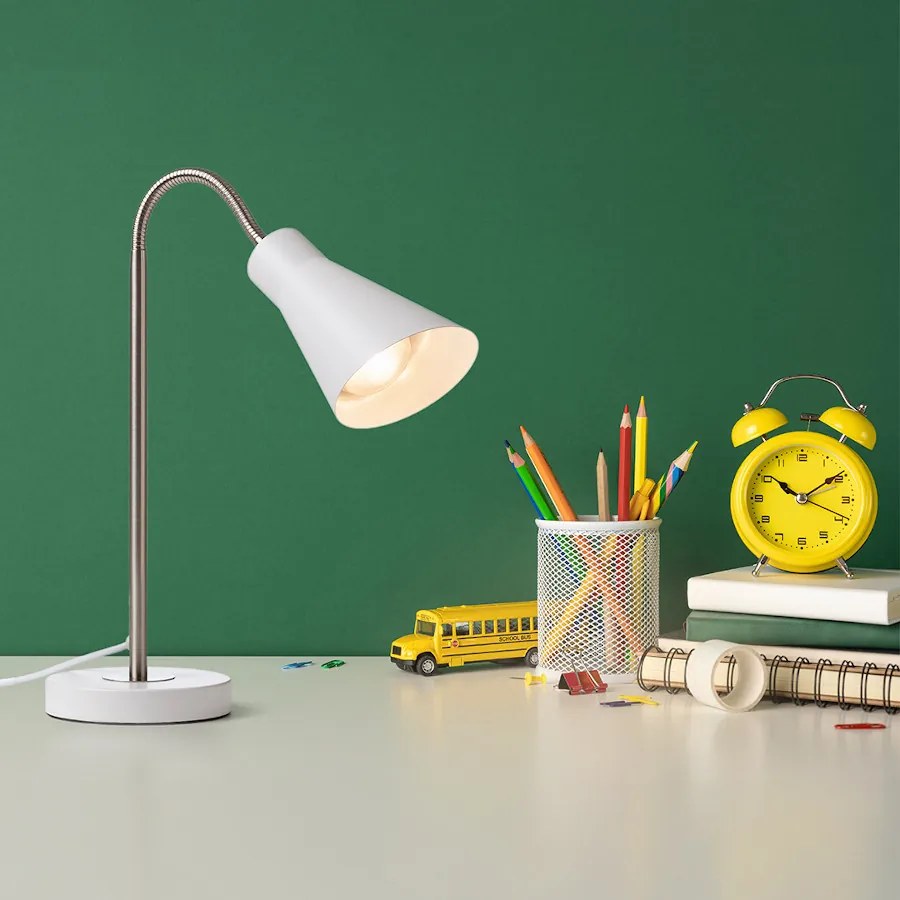 RENDL ANIKA asztali lámpa matt fehér matt nikkel 230V LED E27 15W