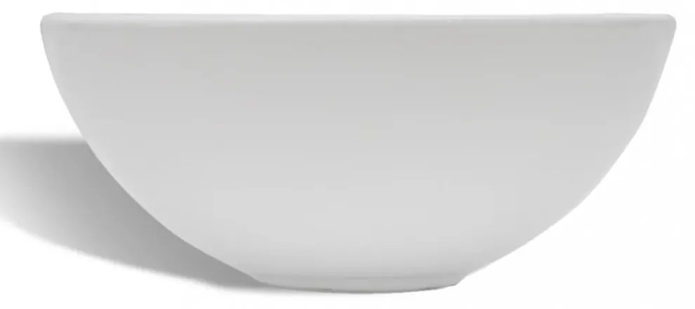 Kerek fehér fürdőszobai kerámia mosdókagyló keverőcsappal